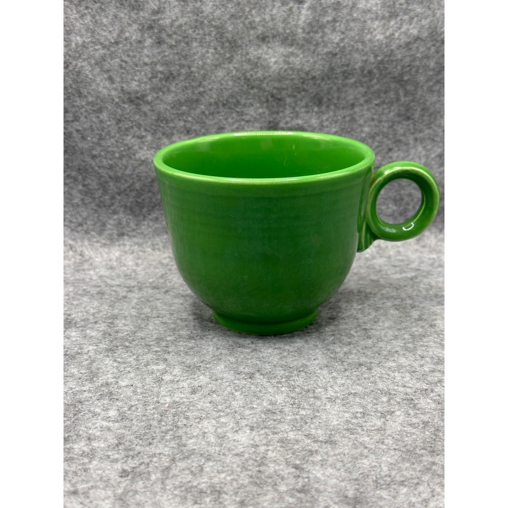 Vintage Fiesta Shamrock Green Teacup Homer Laughlin Ring Handle Ceramic Mug